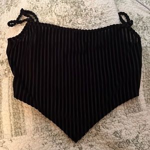 Rib knit velvet bandanna cami top